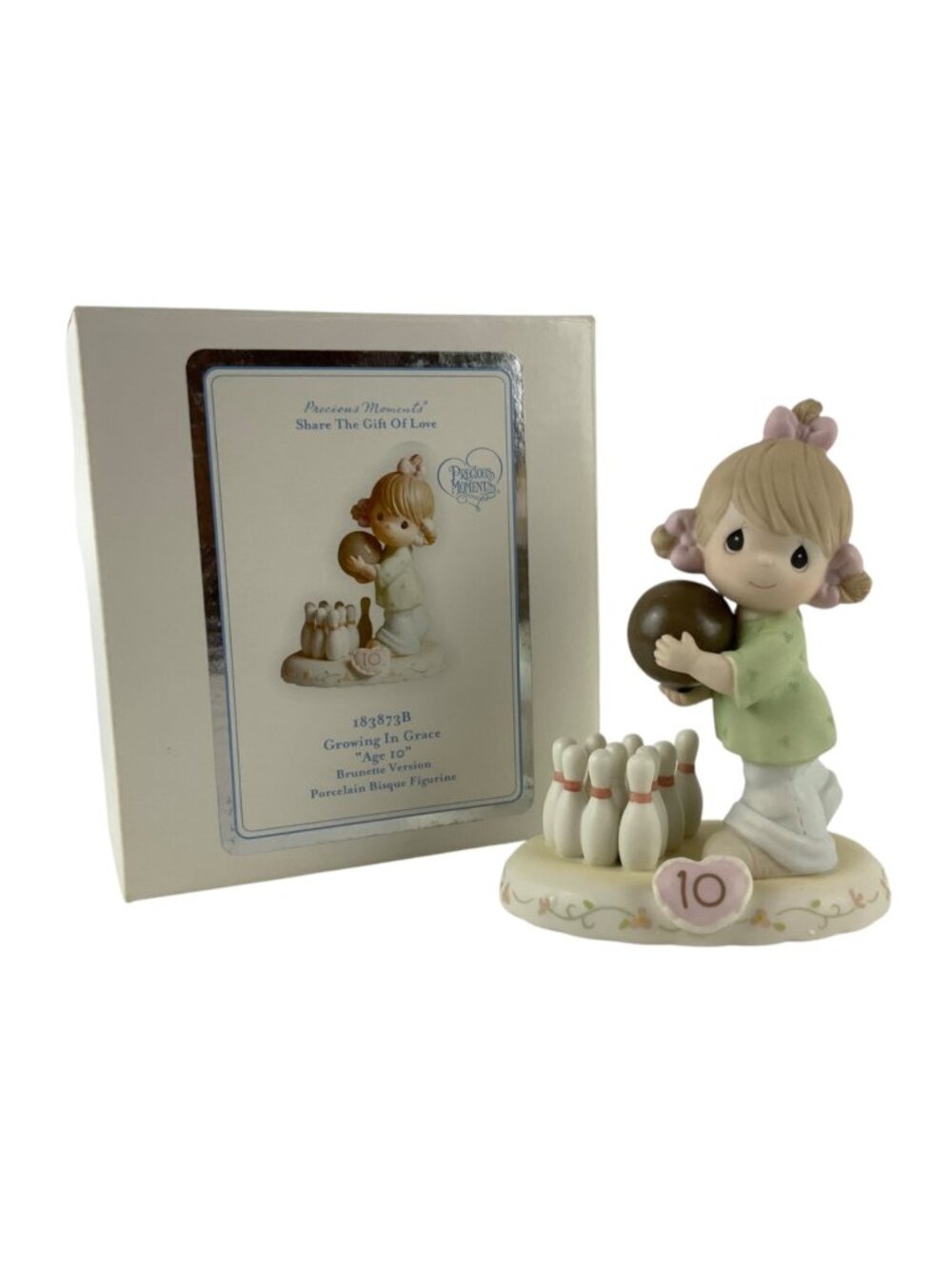 Precious Moments Growing In Grace Age 10 Figurine Brunette With Box 183873B